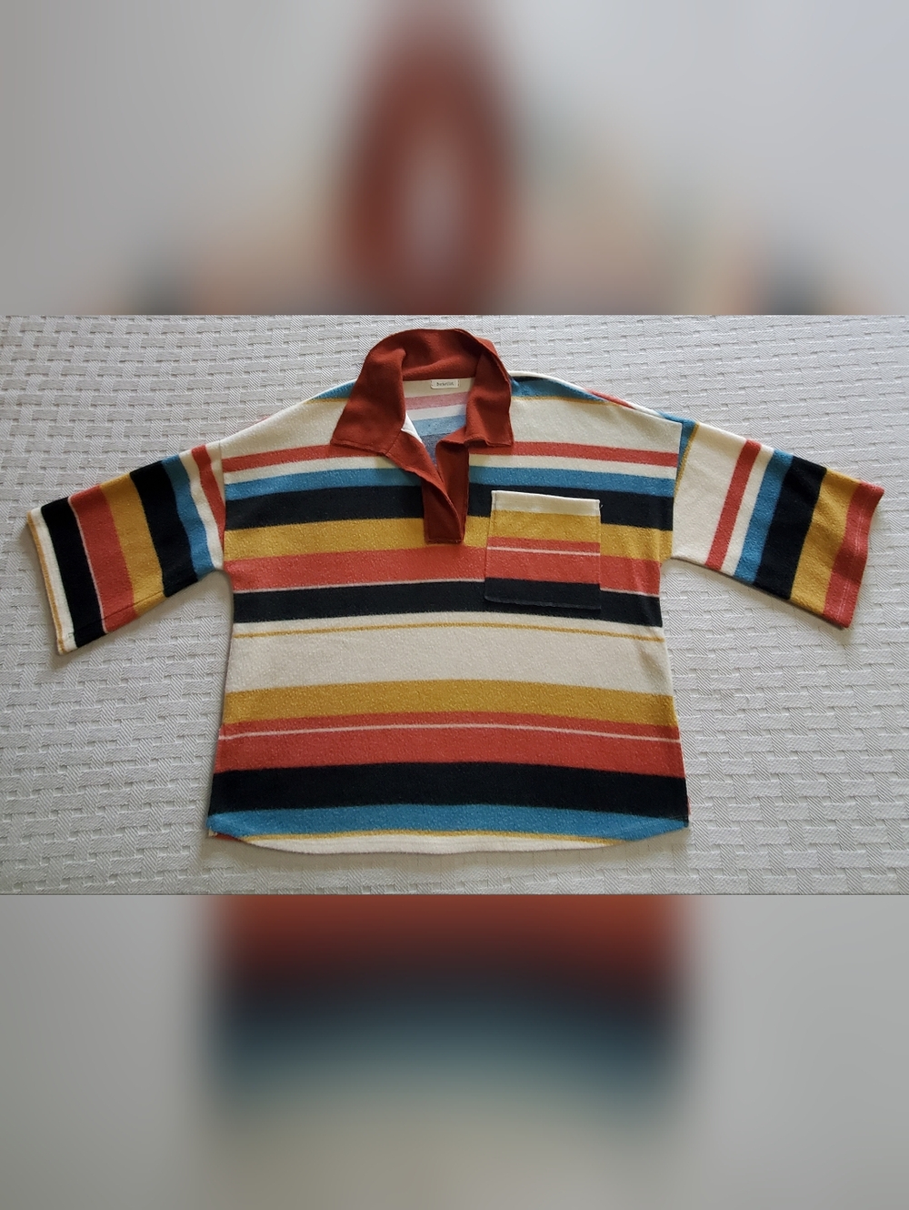 Bucketlist Striped French Terry Fleece Pullover Sweater - Picture 11 of 13
